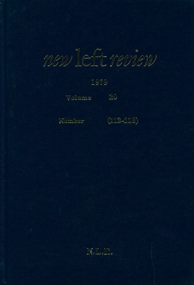 『new left review』 Volume 20 Number (113 - 118) 1