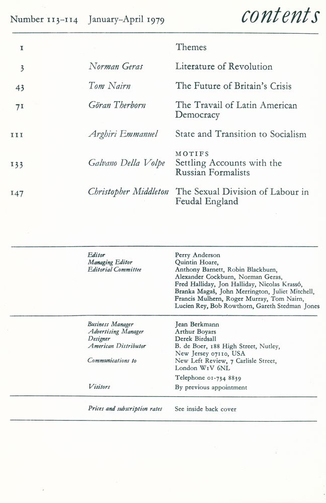 『new left review』 Volume 20 Number (113 - 118) 2