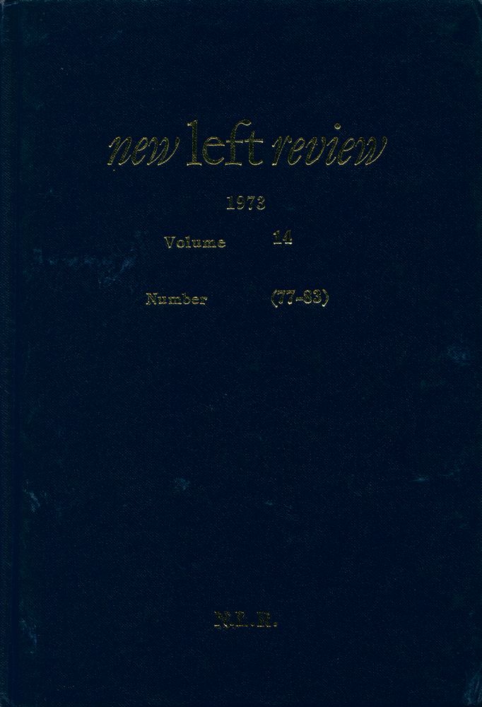 『new left review』 Volume 14 Number (77 - 83) 1