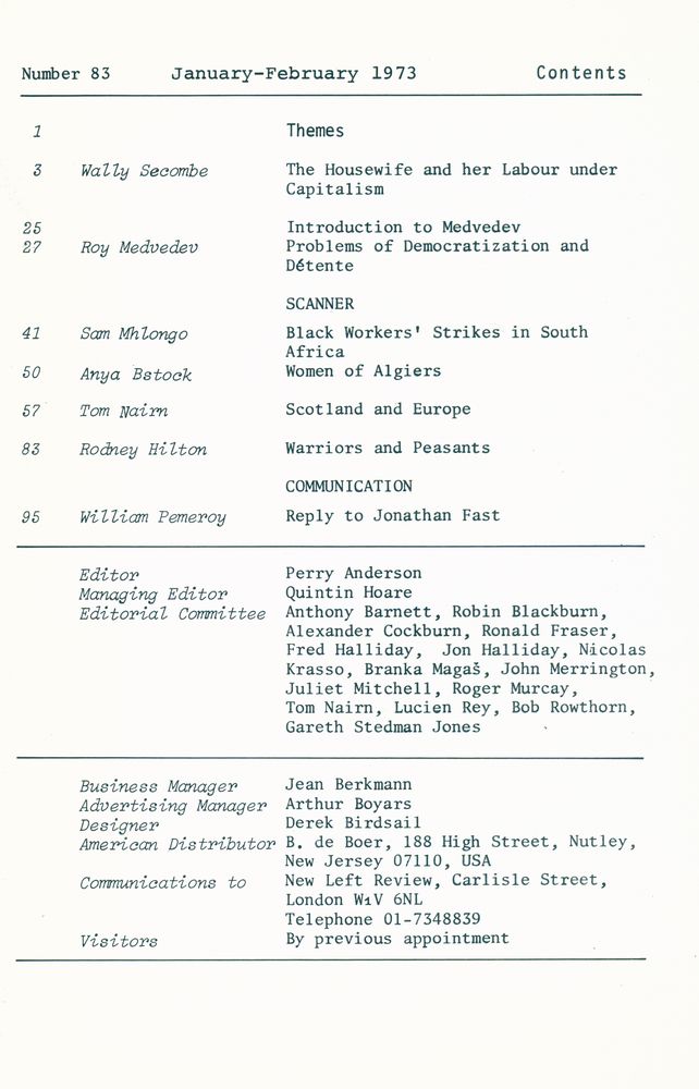 『new left review』 Volume 14 Number (77 - 83) 8