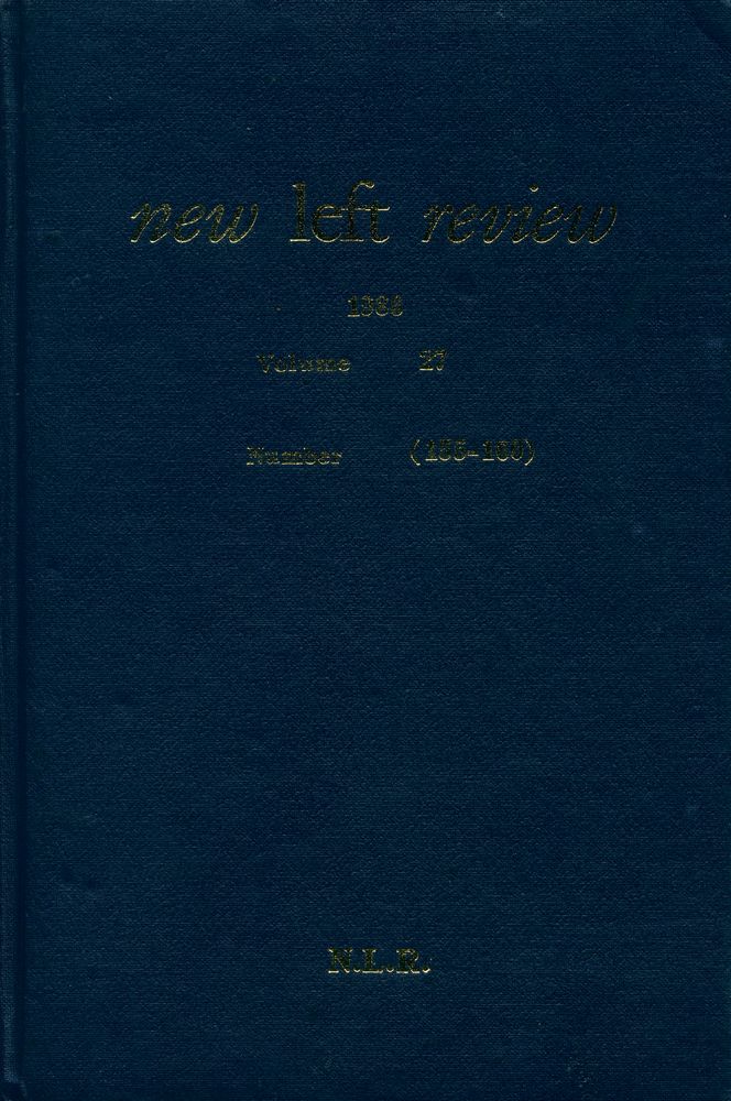 『new left review』 1986 Volume 27 Number (155 - 160) 1