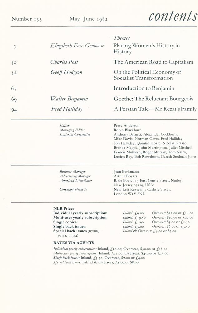 『new left review』 1982 Volume 23 Number (131 - 136) 4