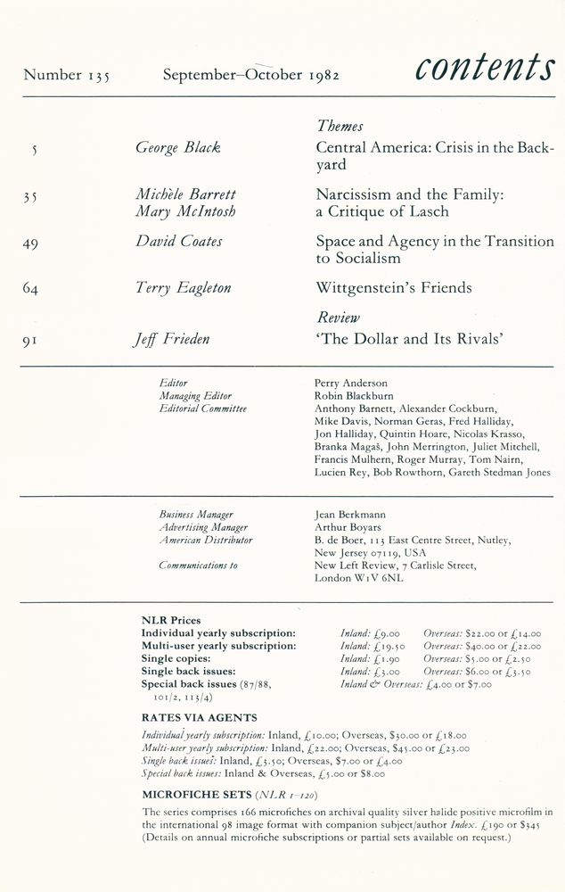 『new left review』 1982 Volume 23 Number (131 - 136) 6