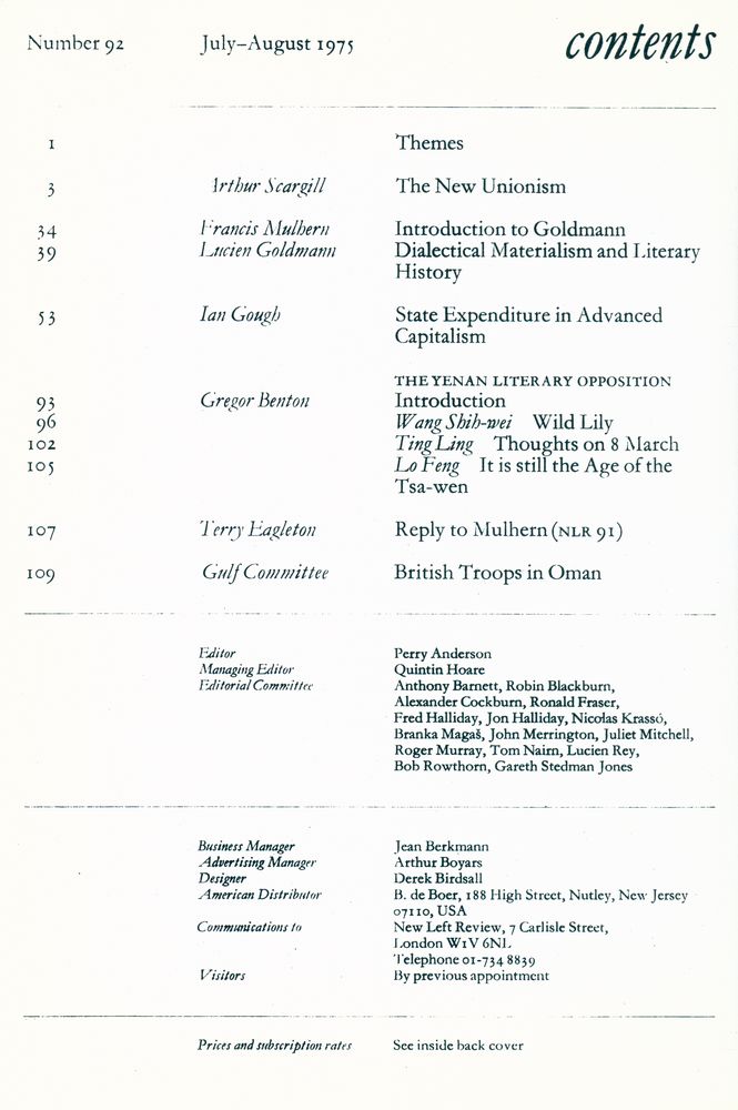 『new left review』 1975 Volume 16 Number (89 - 94) 5