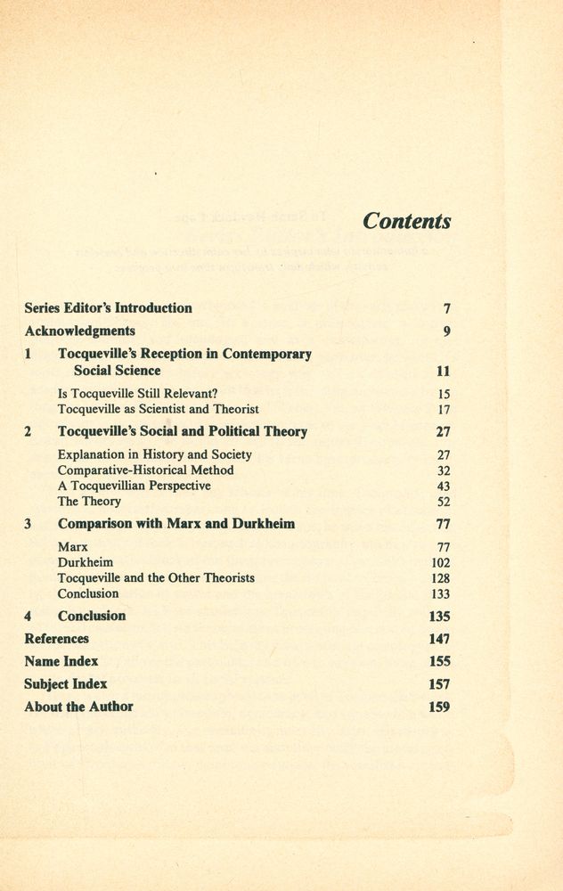 『Masters of social theory v. 4 - Alexis de Tocqueville : his social and political theory』 2