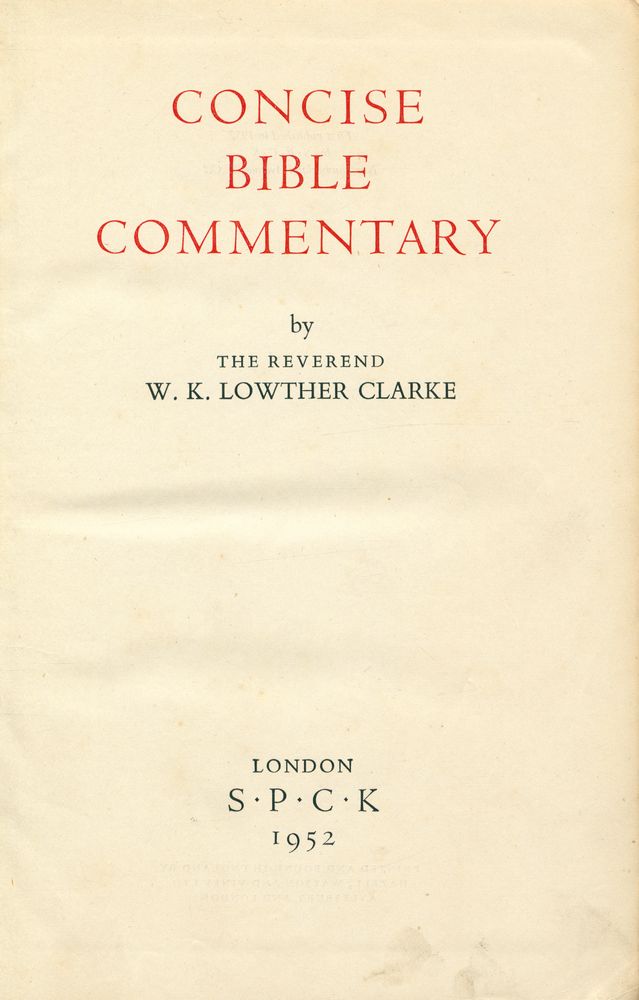 『CONCISE BIBLE COMMENTARY』 1