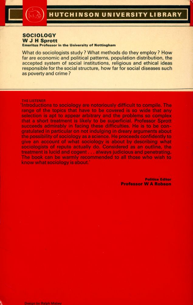 『HUTCHINSON UNIVERSITY LIBRARY - Sociology』 3