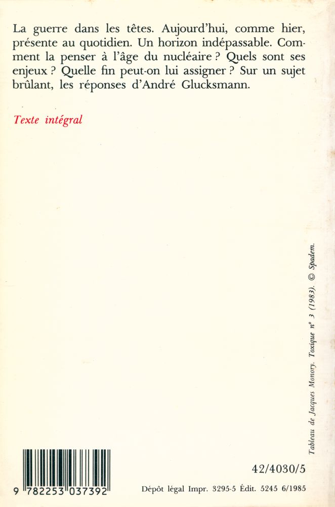 『Le Discours de la guerre suivi de Europe 2004』 5