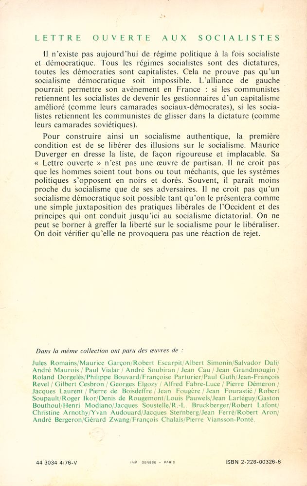 『Lettre ouverte aux socialialistes』 3