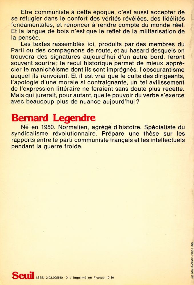 『Le stalinisme français : Qui a dit quoi? (1944 - 1956)』 4