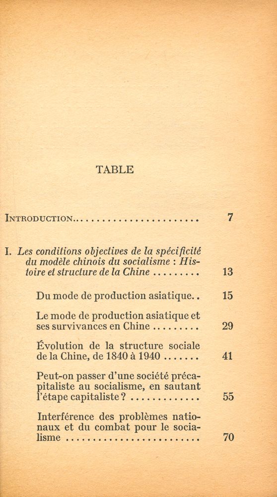 『LE PROBLÈME CHINOIS : avec des textes essentiels de MAO TSÉ - TOUNG et du parti communiste chinois』 2