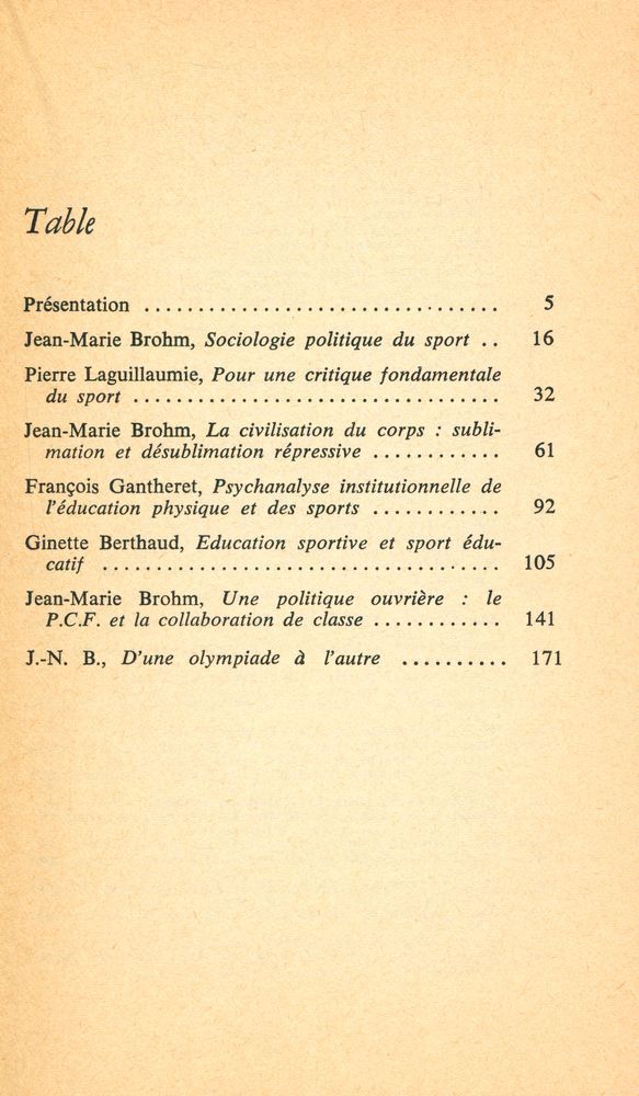 『Sport, culture et répression』 2