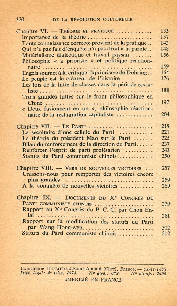 『DE LA RÉVOLUTION CULTURELLE AU DIXIÈME CONGRÈS DU PARTI COMMUNISTE CHINOIS TOME 2』 3