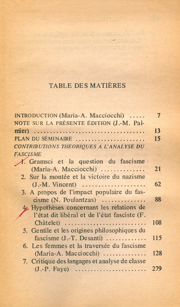 『Eléments pour une analyse du fascisme 1 : Séminaire de Maria - A. Macciocchi Paris VIII - Vincennes, 1974 - 1975』 2
