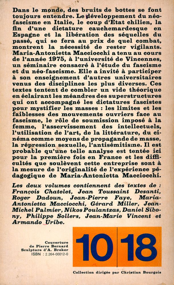 『Eléments pour une analyse du fascisme 1 : Séminaire de Maria - A. Macciocchi Paris VIII - Vincennes, 1974 - 1975』 4