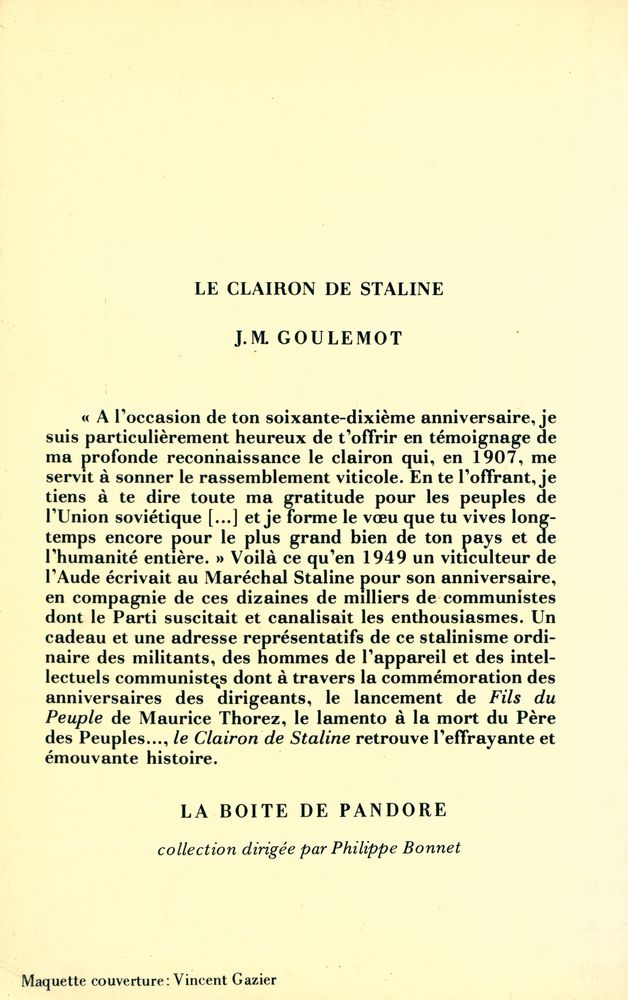 『Le Clairon de Staline : de quelques aventures du Parti communiste français』 3