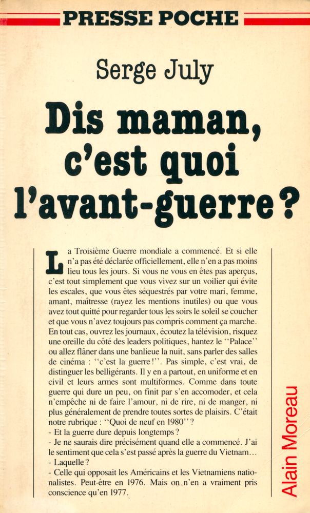 『Dis maman, c'est quoi l'avant - guerre ?』 1