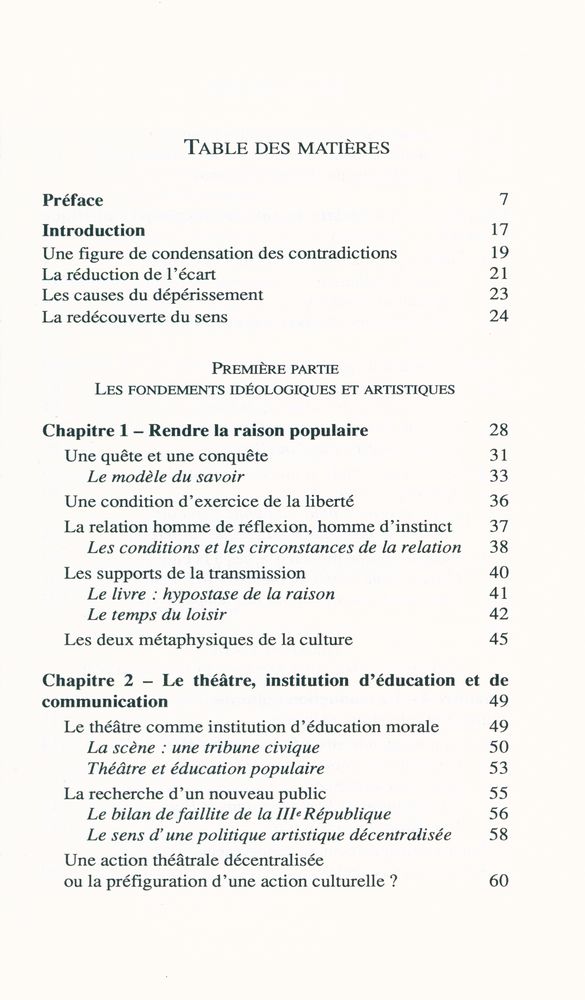 『La culture en action : DE Vilar à Lang : le sens perdu』 2