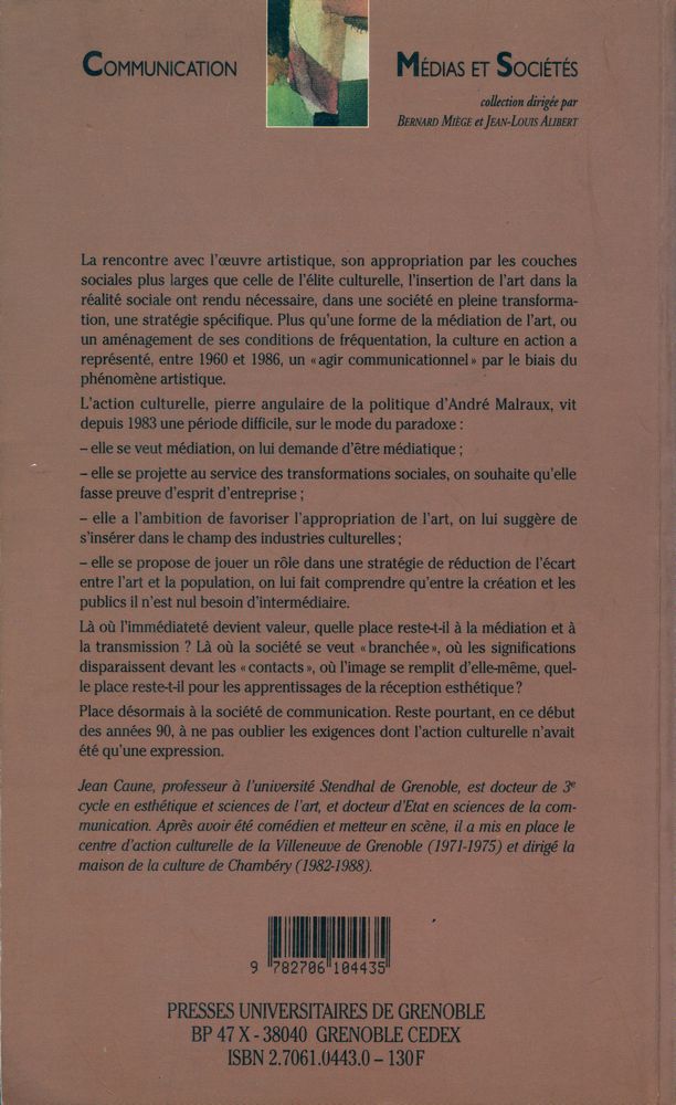 『La culture en action : DE Vilar à Lang : le sens perdu』 8
