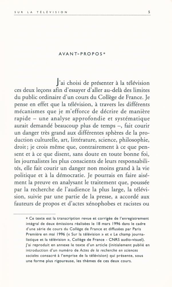 『Sur la télévision : suivi de L'emprise du journalisme』 2