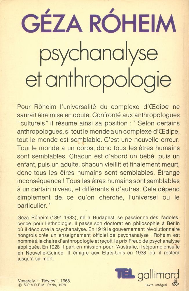 『psychanalyse et anthropologie』 6