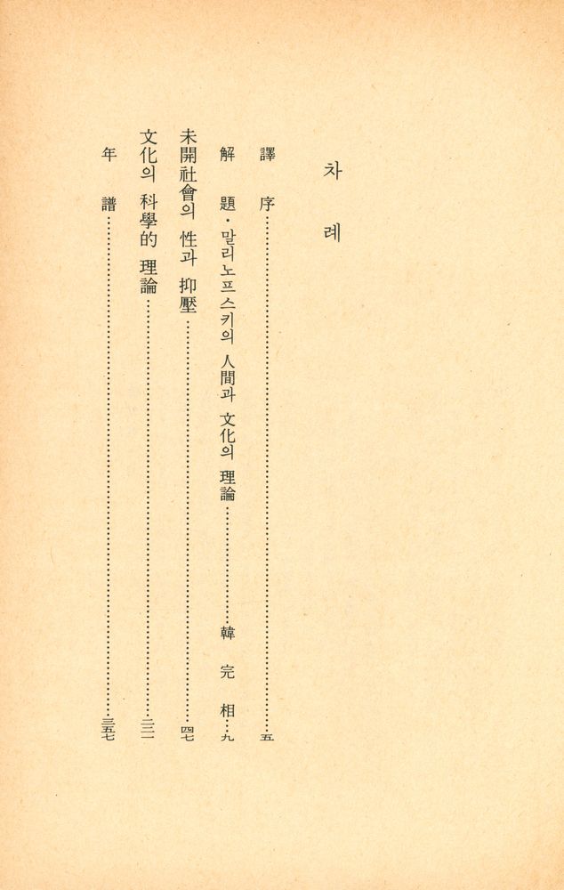 『三省版 世界思想全集 37 - 未開社會의 性과 抑壓 文化의 科學的 理論(삼성판 세계사상전집 37 - 미개사회의 성과 억압 문화의 과학적 이론)』 2