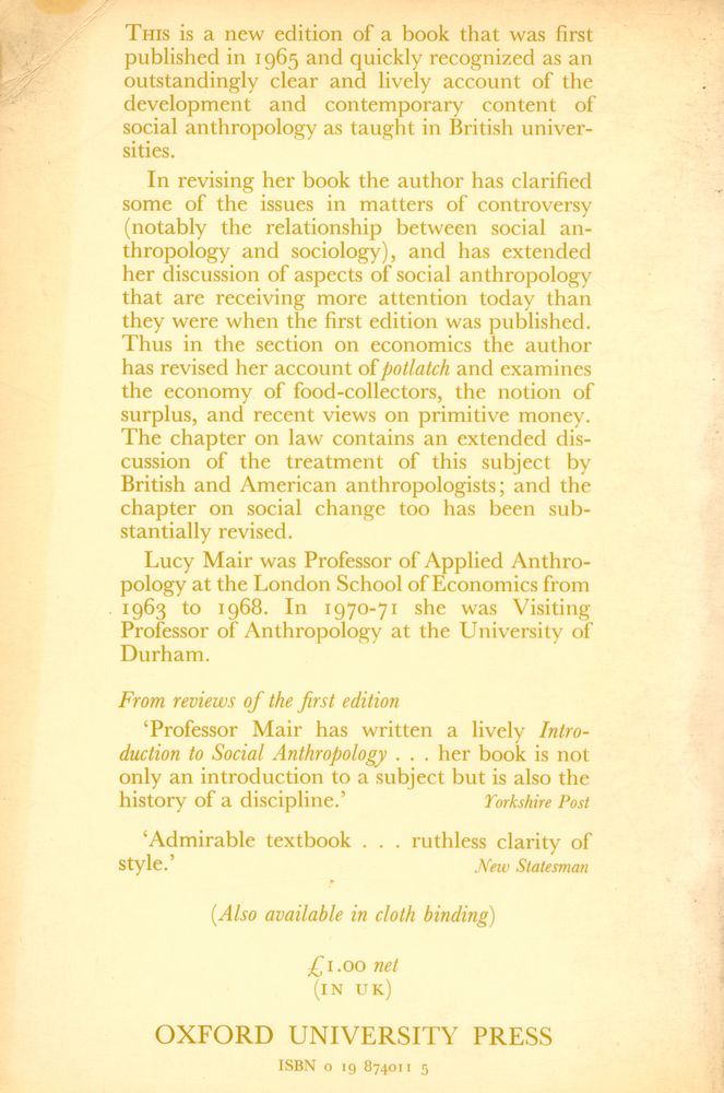 『AN INTRODUCTION TO SOCIAL ANTHROPOLOGY』 3
