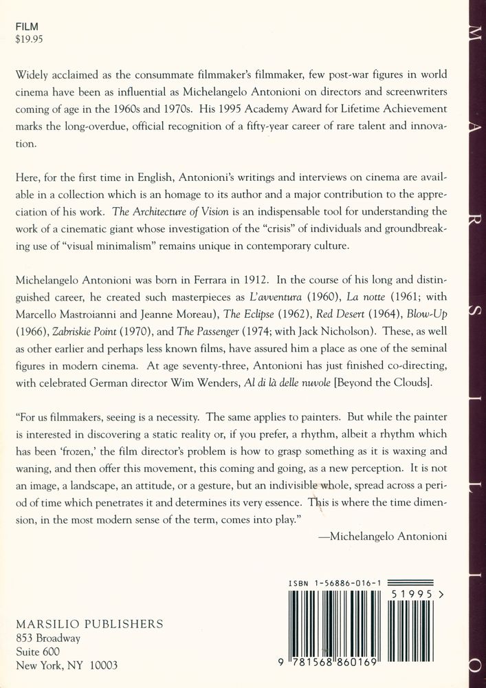 『The architecture of vision : writing and interviews on cinema』 5
