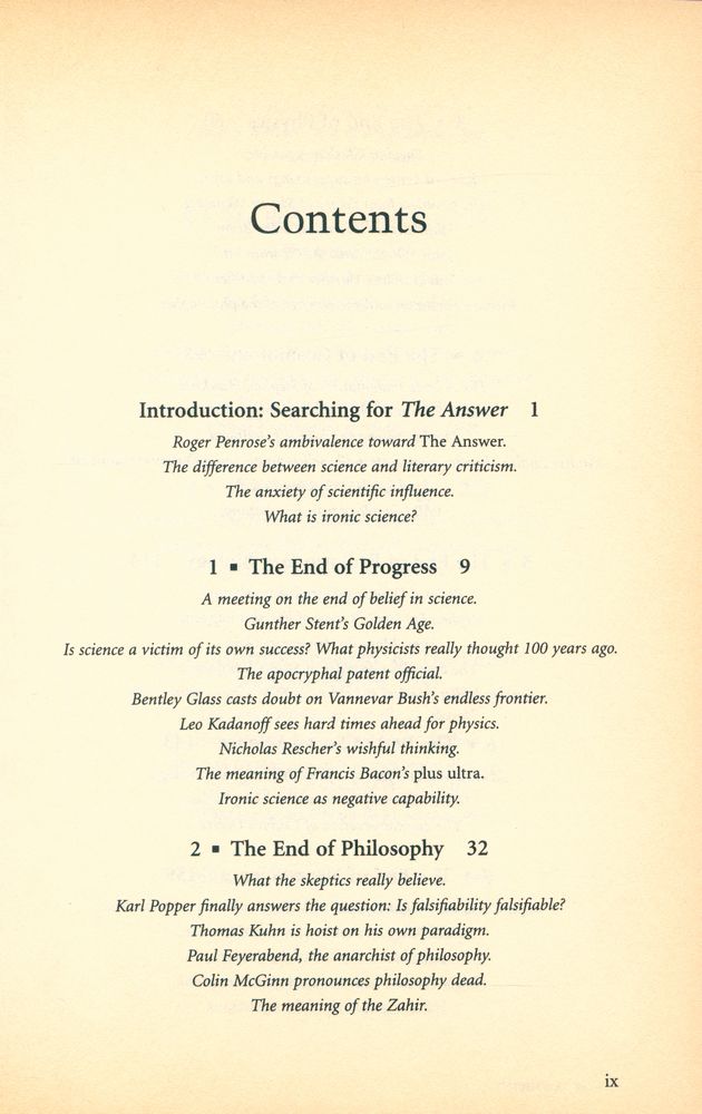 『The end of science : facing the limits of knowledge in the twilight of the scientific age』 2
