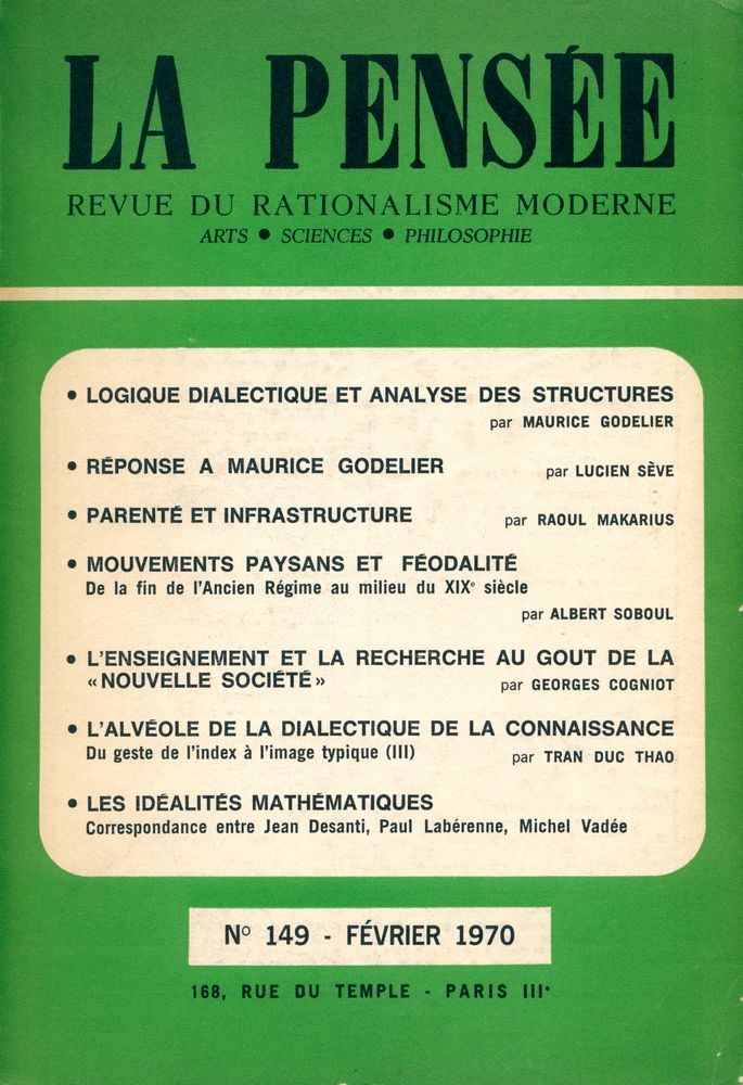 『LA PENSÉE』 N° 149 - FÉVRIER 1970 1