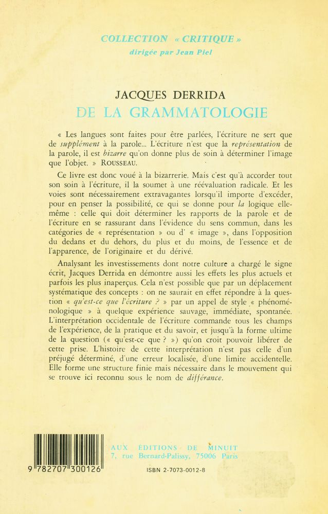 『DE LA GRAMMATOLOGIE』 4