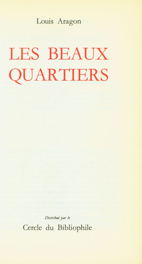 『LES BEAUX QUARTIERS』 2