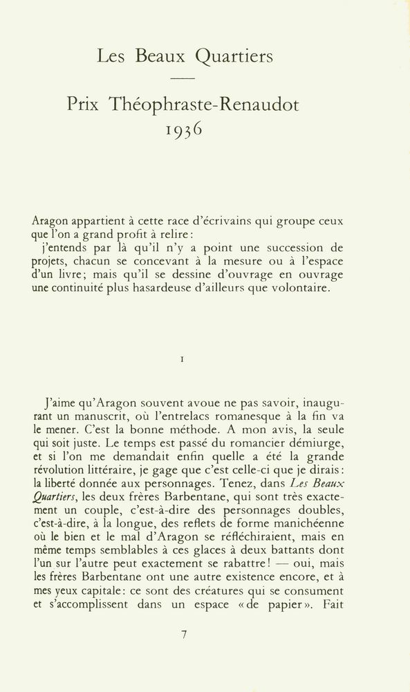『LES BEAUX QUARTIERS』 3