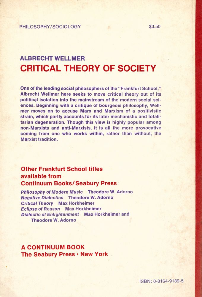 『CRITICAL THEORY OF SOCIETY』 3