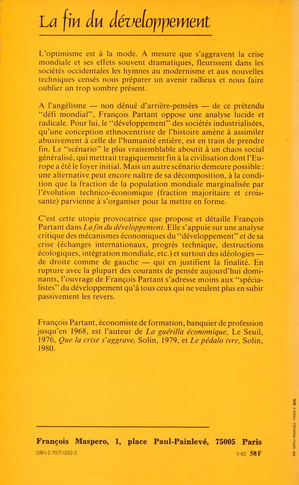 『La fin du développement : Naissance d'une alternative?』 5