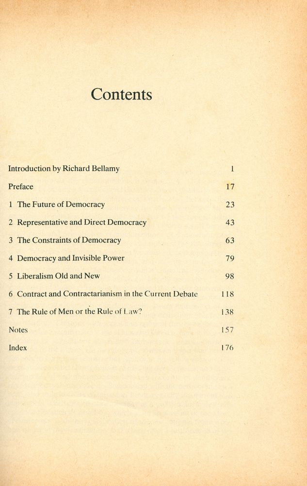 『The future of democracy : A Defence of the Rules of the Game』 2