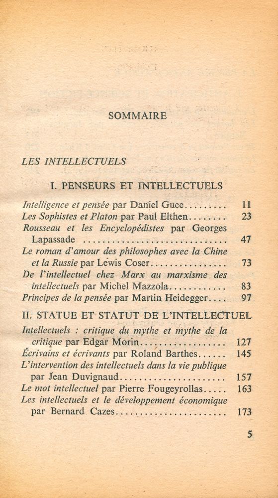 『Les intellectuels / La pensée anticipatrice』 2