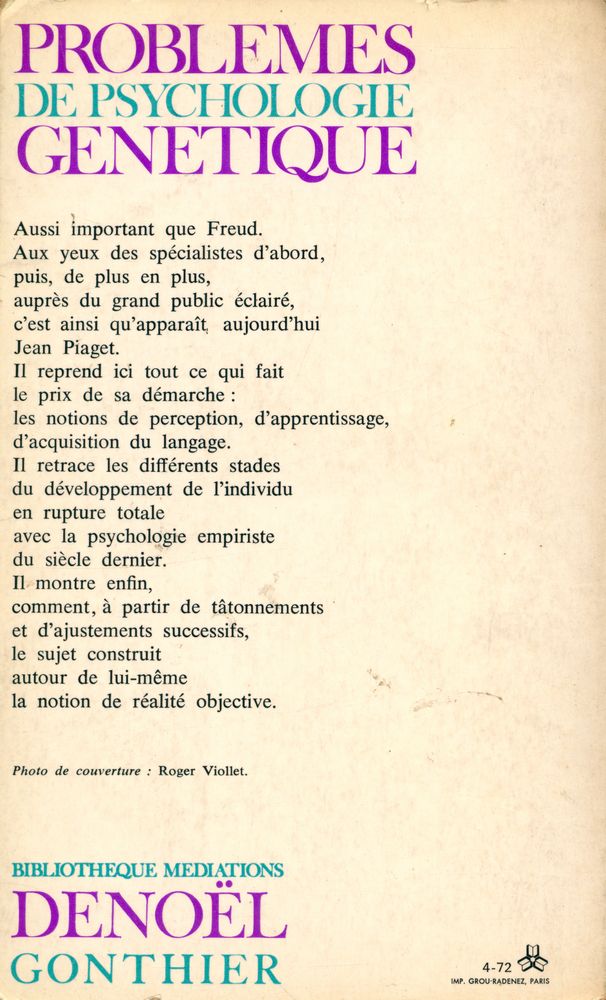 『PROBLÈMES DE PSYCHOLOGIE GÉNÉTIQUE』 3