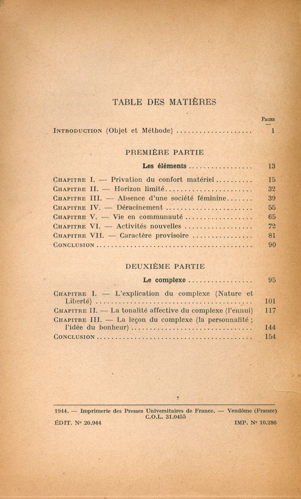 『ESSAI SUR LA PSYCHOLOGIE DU PRISONNIER DE GUERRE』 2