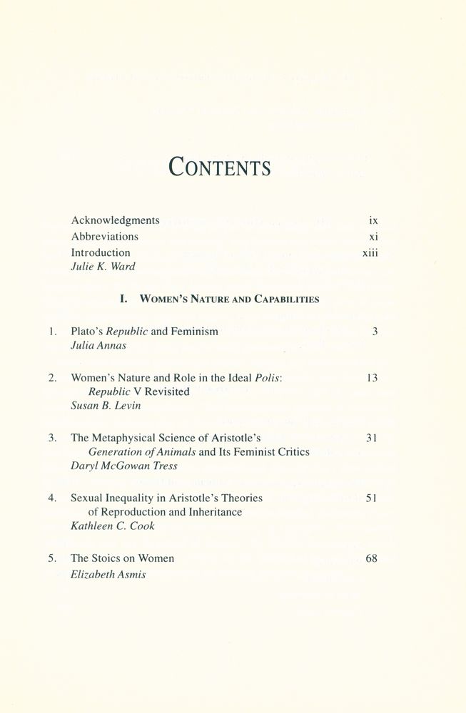 『FEMINISM AND ANCIENT PHILOSOPHY』 2
