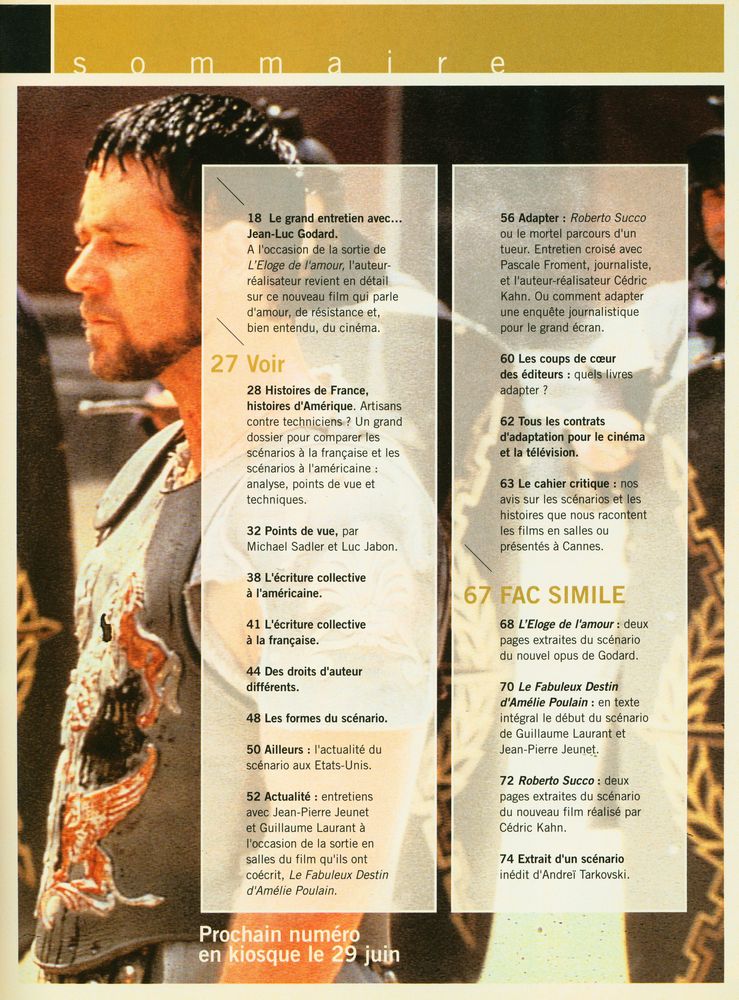 『SYNOPSIS LE MAGAZINE DU SCÉNARIO』 N°13 MAI - JUIN 2001 2