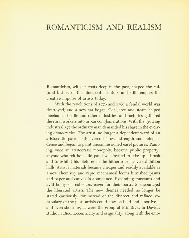 『ROMANTICISM AND REALISM』 2