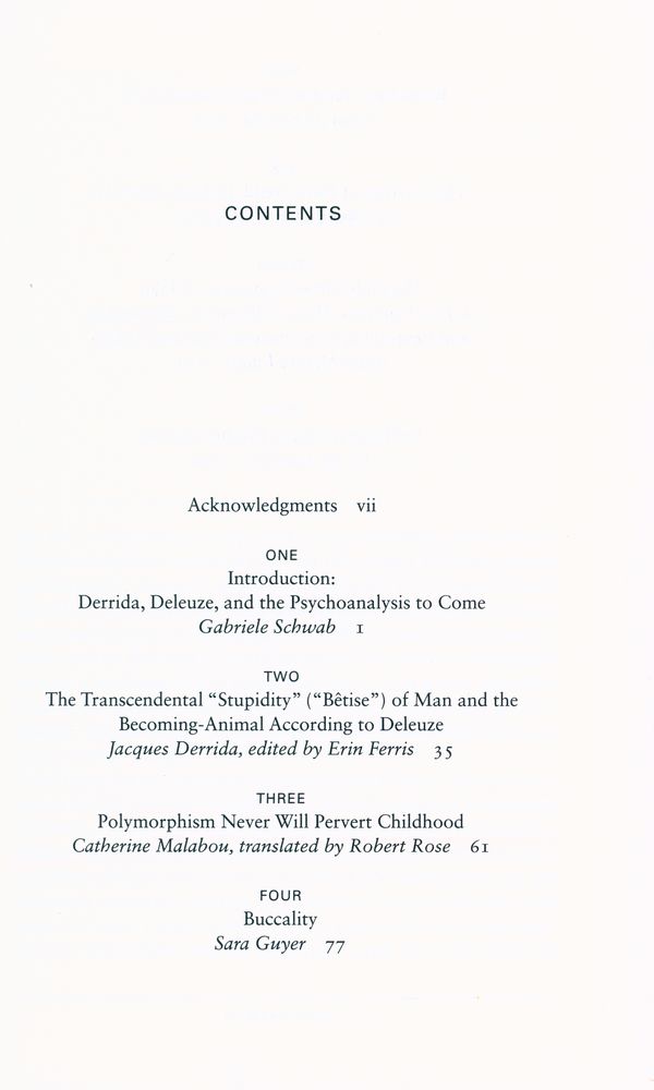 『DERRIDA, DELEUZE, PSYCHOANALYSIS』 2