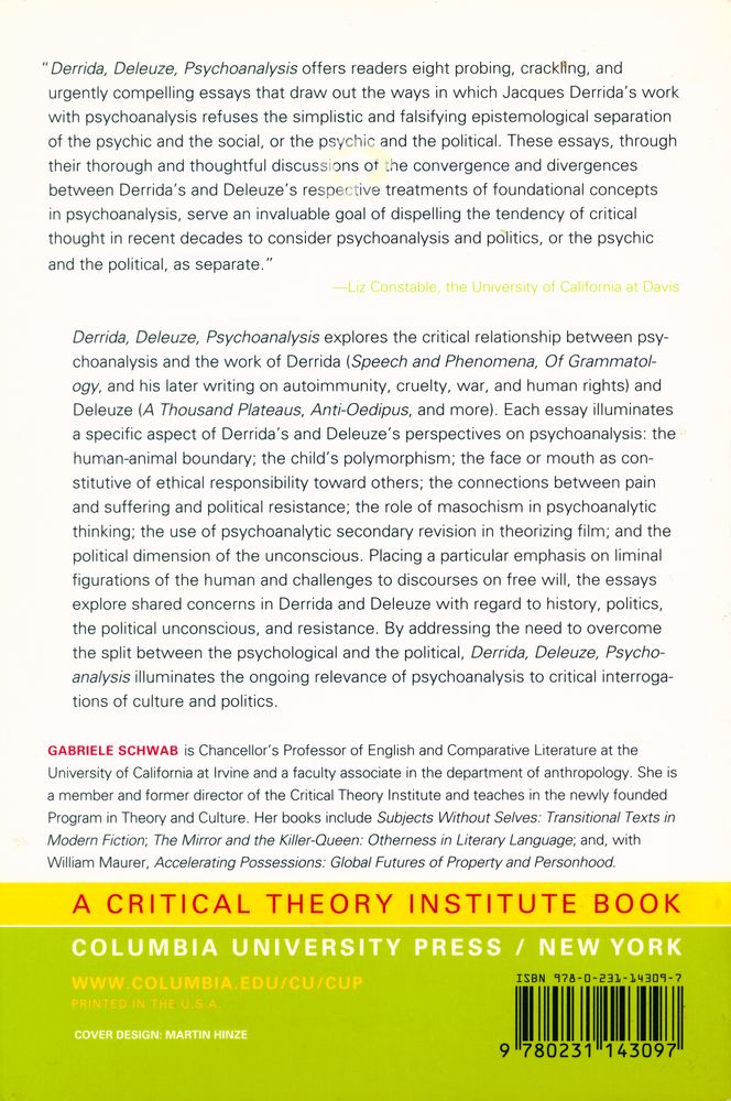 『DERRIDA, DELEUZE, PSYCHOANALYSIS』 4