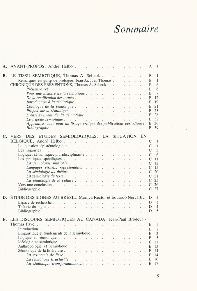 『le champ sémiologique : perspectives internationales』 2
