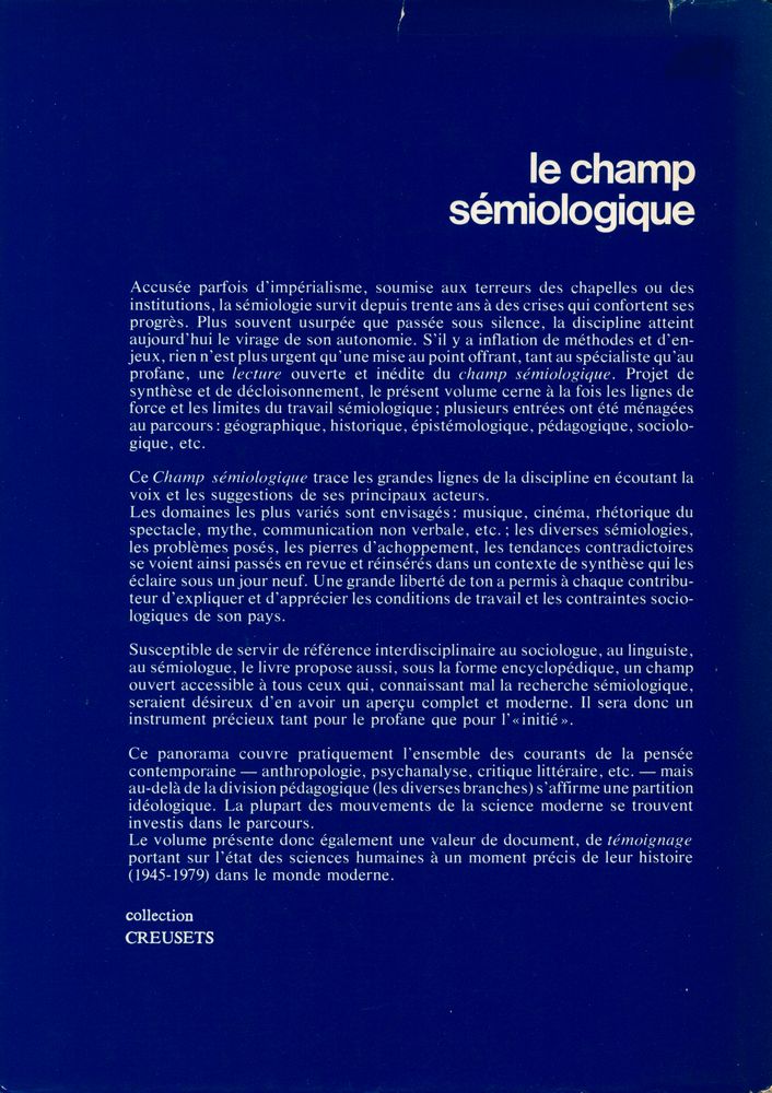 『le champ sémiologique : perspectives internationales』 6
