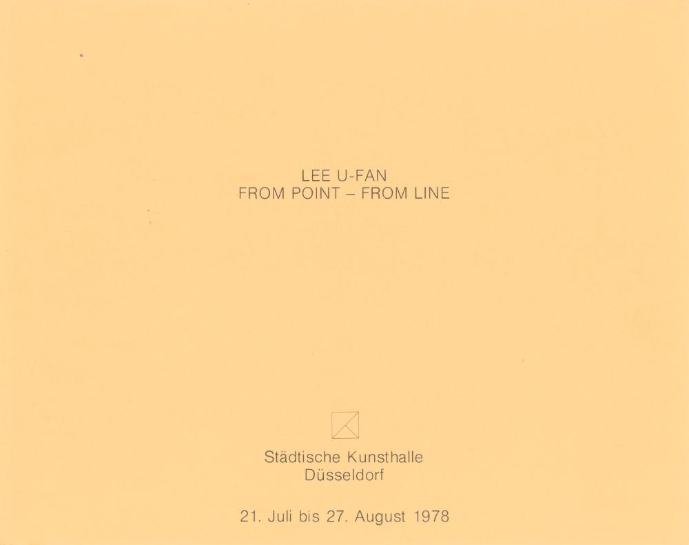 1978년 《LEE U-FAN：FROM POINT-FROM LINE》 도록 2