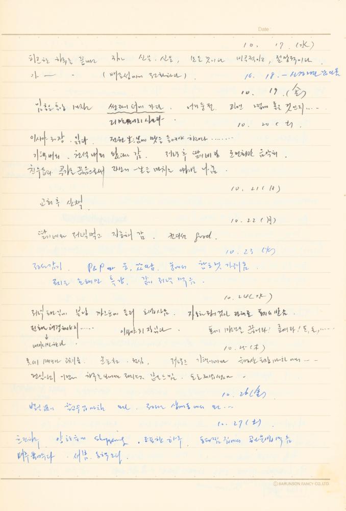 1997년부터 2003년까지 작성한 노트