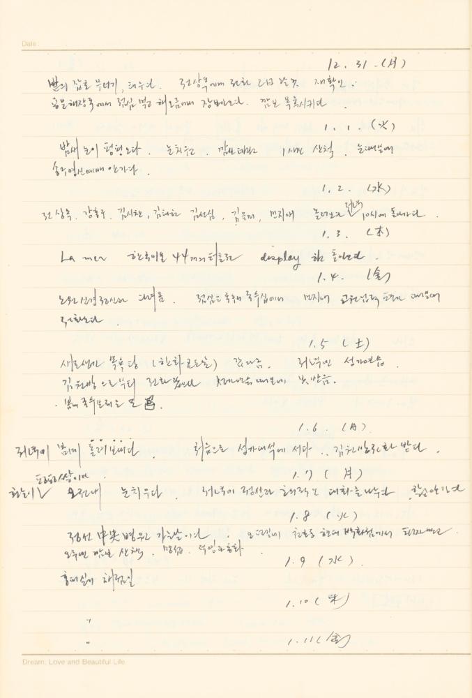 1997년부터 2003년까지 작성한 노트