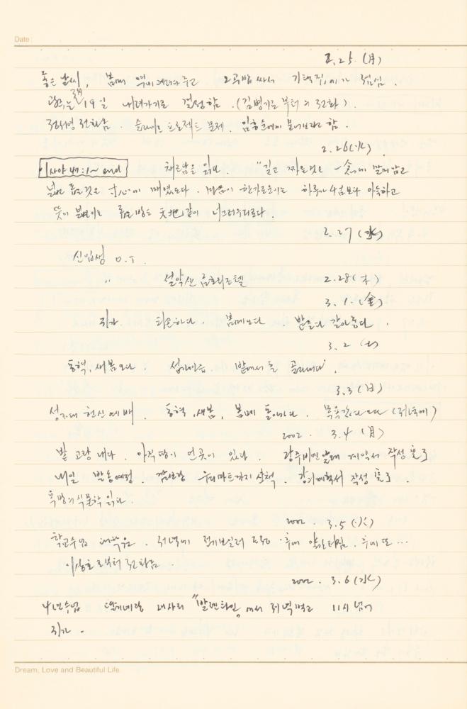 1997년부터 2003년까지 작성한 노트